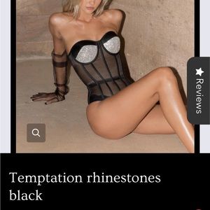 Perfect corset women’s size small, black with rhinestones NWT $179